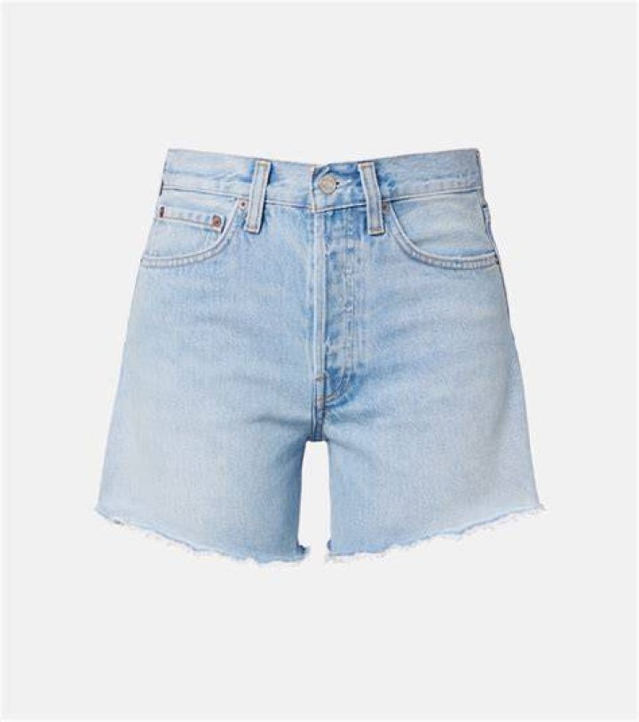 Agolde Parker Distressed Denim Shorts, best non-stretch denim