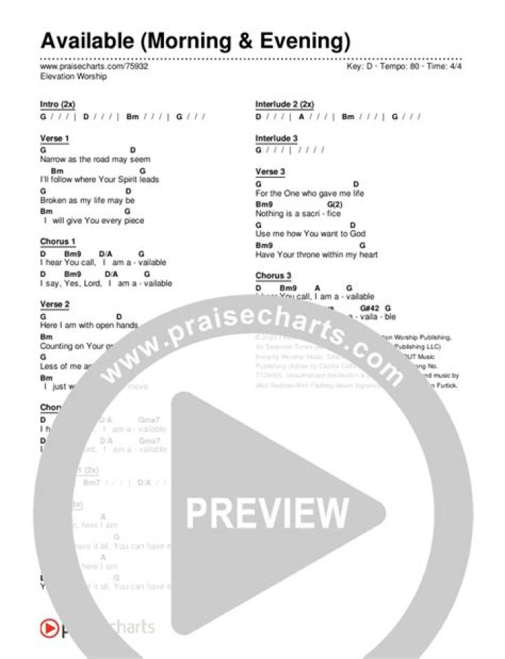 Available (Morning & Evening) by Elevation Worship