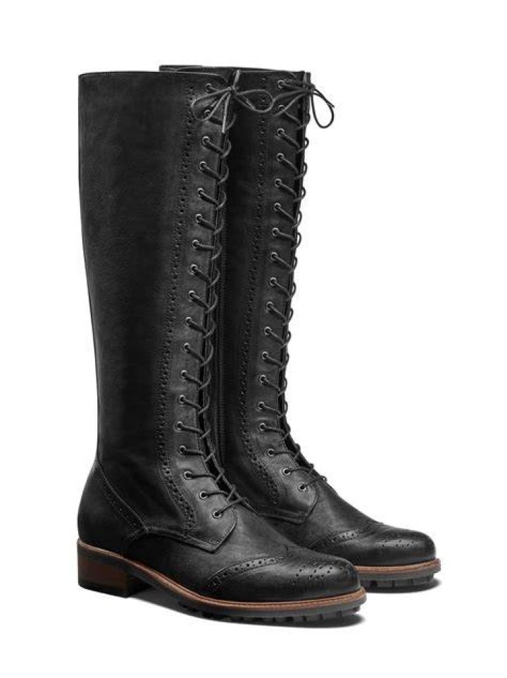 black lace up duoboots marvel boots for wide calves