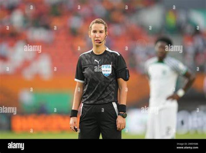 Bouchra Karboubi looks on during a Referees' Media Session