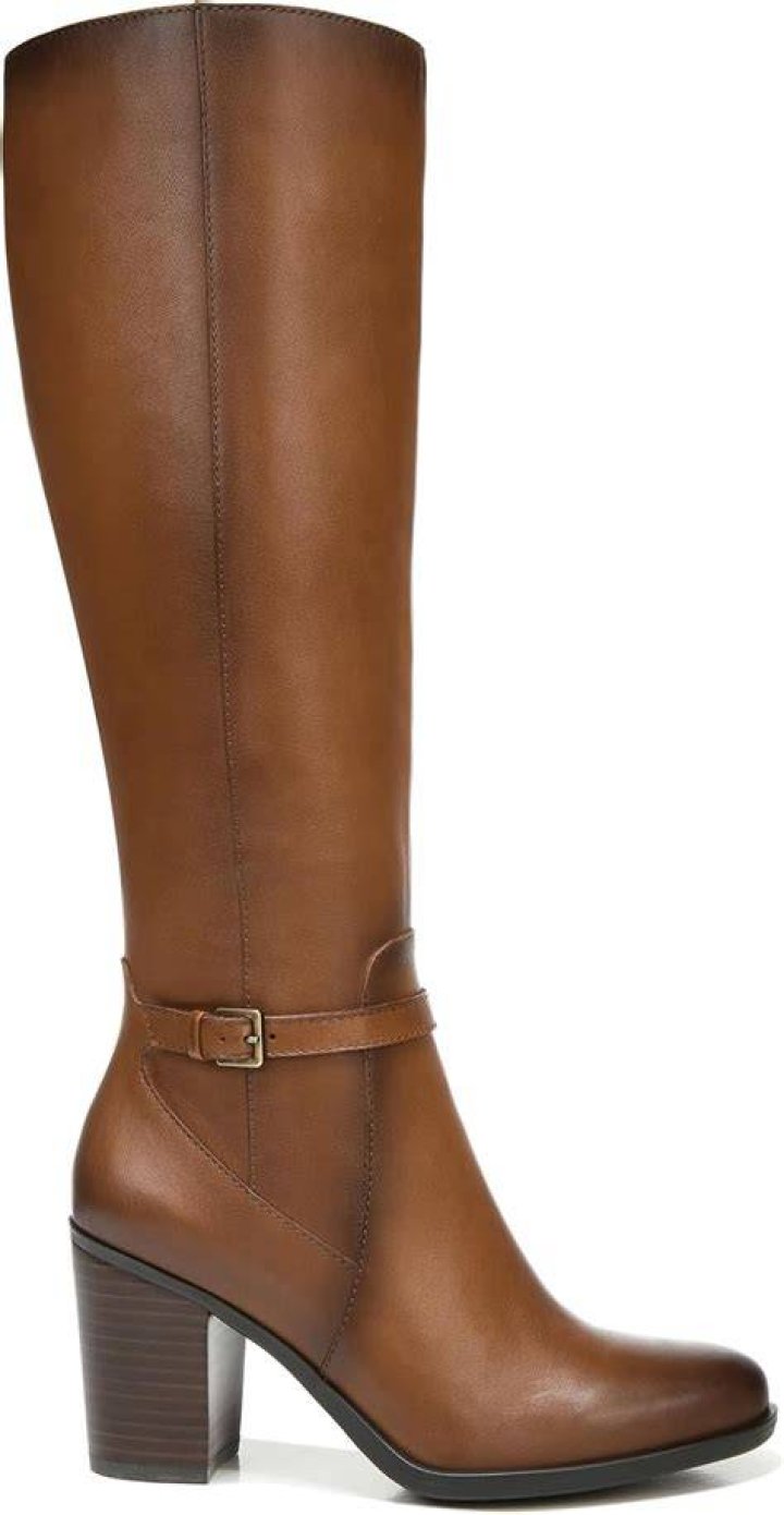 brown leather naturalizer kalina wide shaft boots for big calves