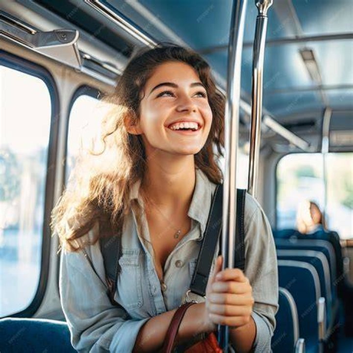 concerned traveler riding a bus alone