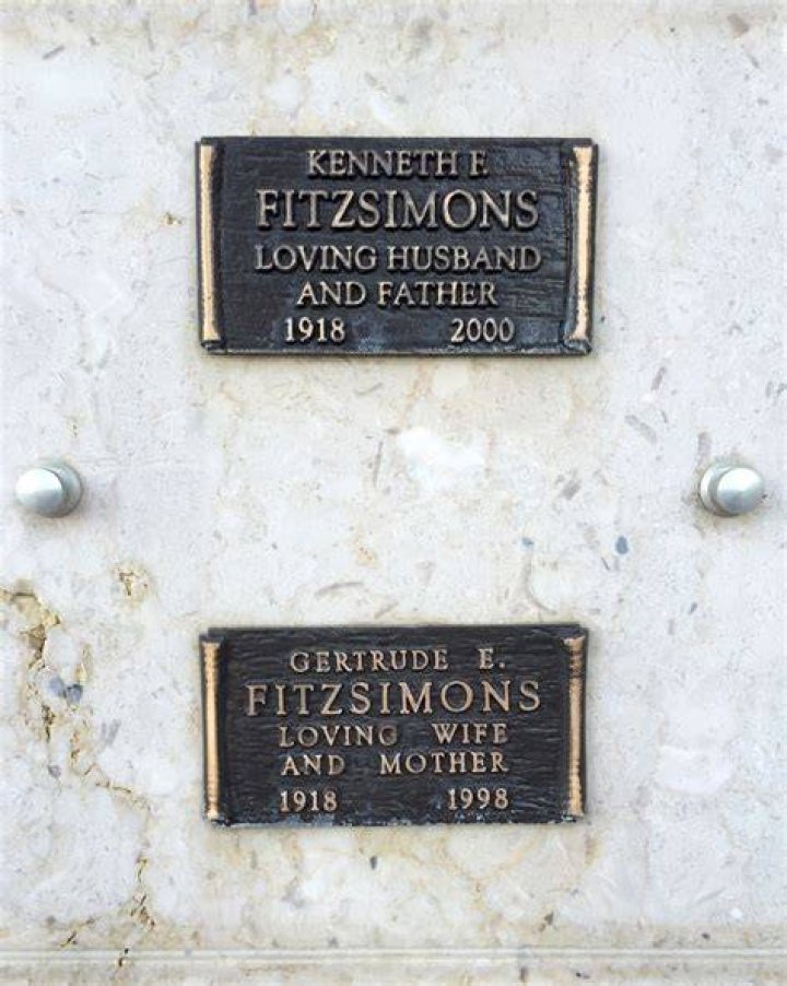 Fitzsimons memorial plaque