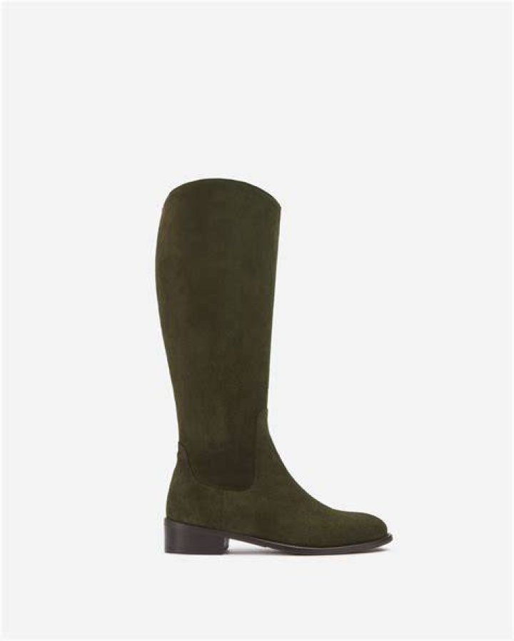 green verity knee high suede boots for big calves