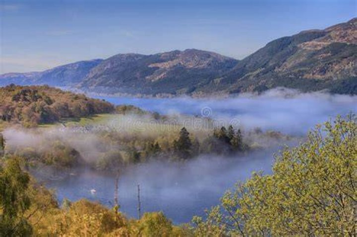Landscape view of Loch Ness in Scotland