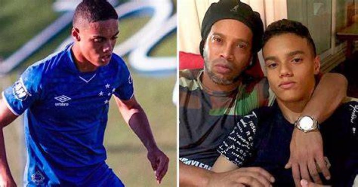 Ronaldinho and his son after a volley ball game in Brazil. Credit: @10Ronaldinho @_mendesjoao